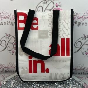 lululemon athletica White Tote with Red Graphic and Black Handles